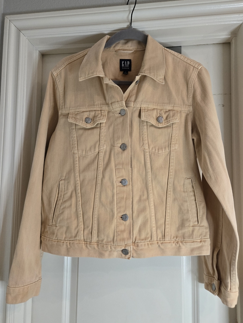 GAP Women's Cream/Raffia Classic Icon Denim Jacket - Size M